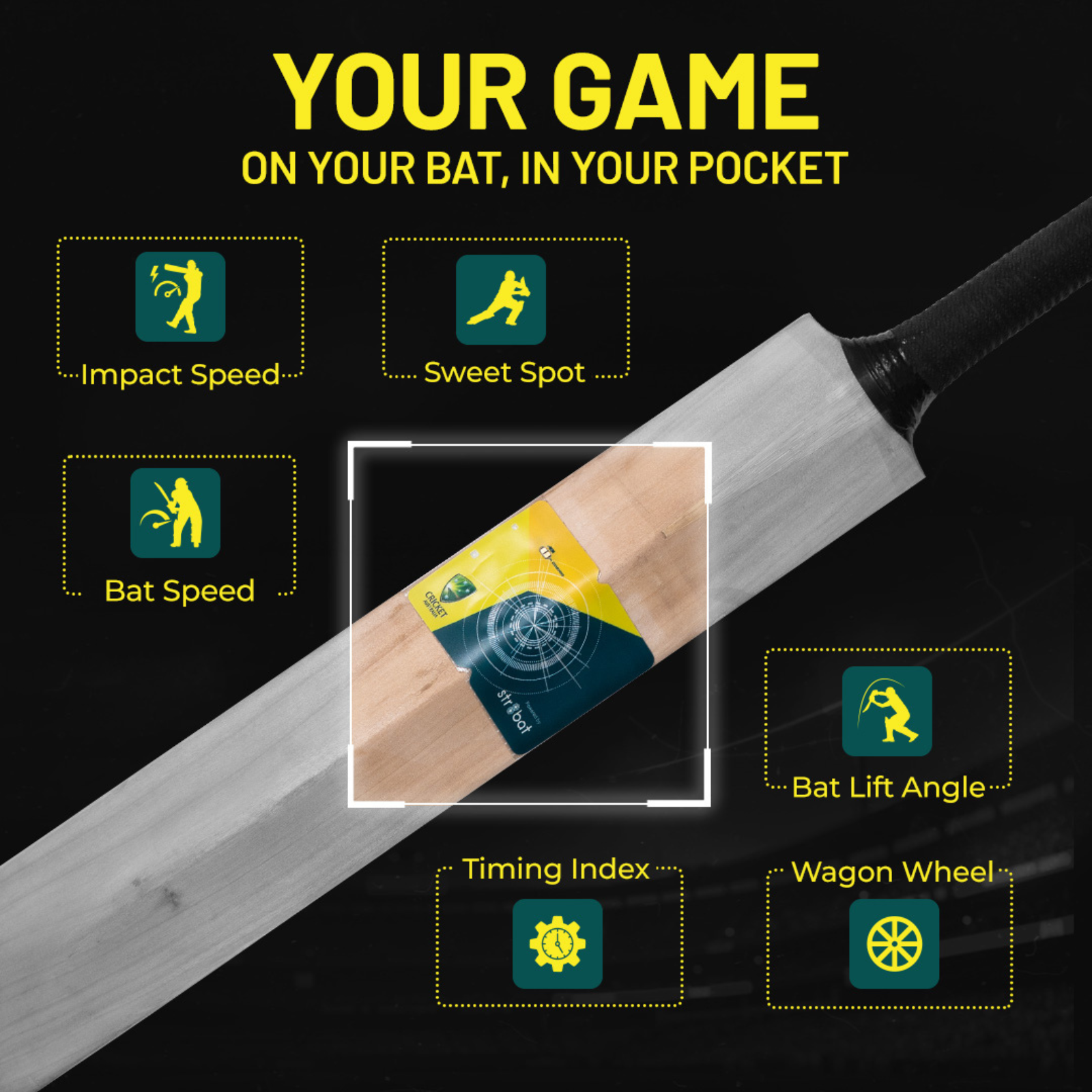 STR8BAT Pro Cricket Bat Smart Sticker V2.0 - Cricket Australia