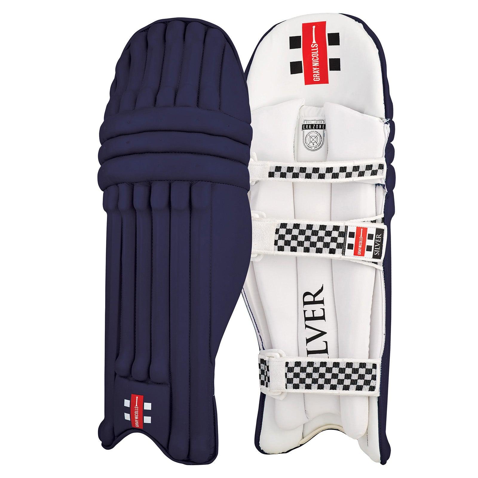 Gray Nicolls Silver Batting Pads Navy - Senior