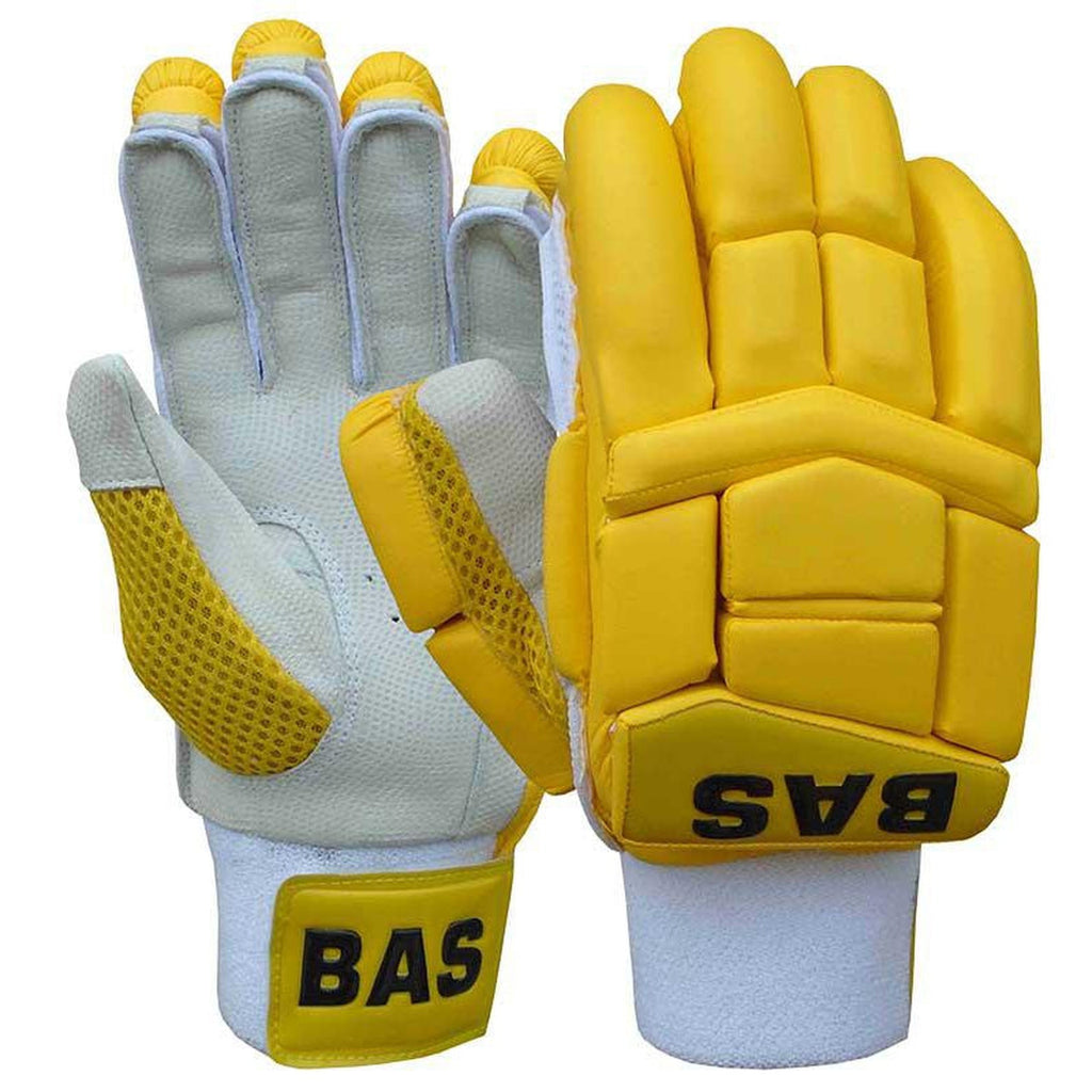 BAS Vintage Classic Batting Coloured Cricket Gloves Senior Yellow