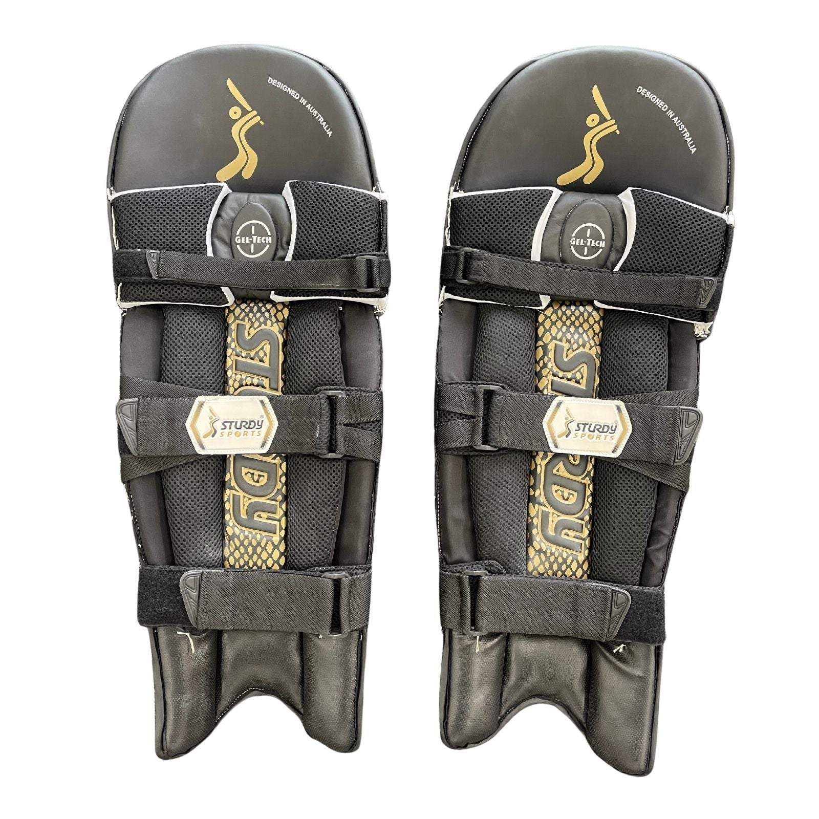 Sturdy Beast Coloured Batting Cricket Pads - Senior Black