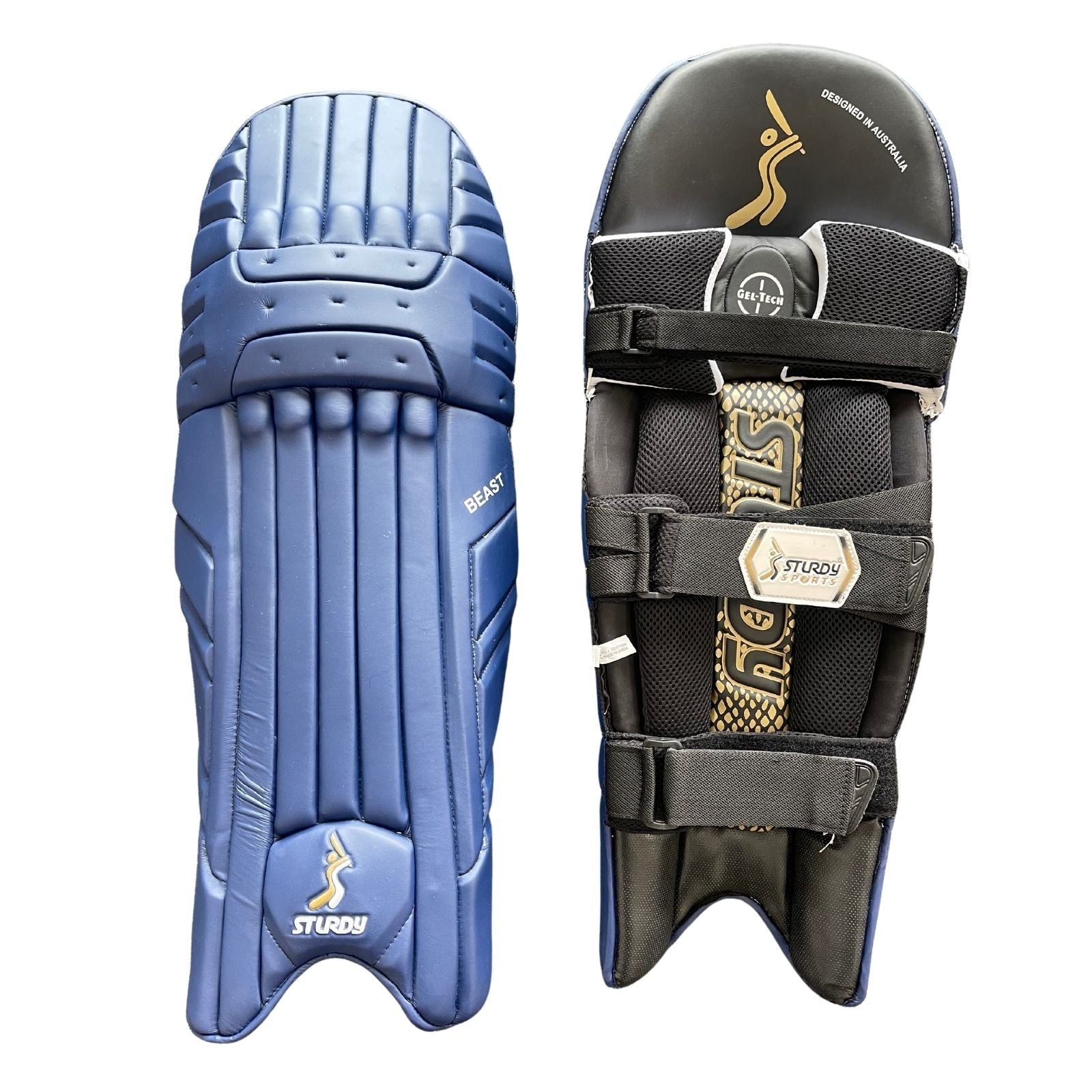 Sturdy Beast Coloured Batting Cricket Pads - Senior Navy Blue