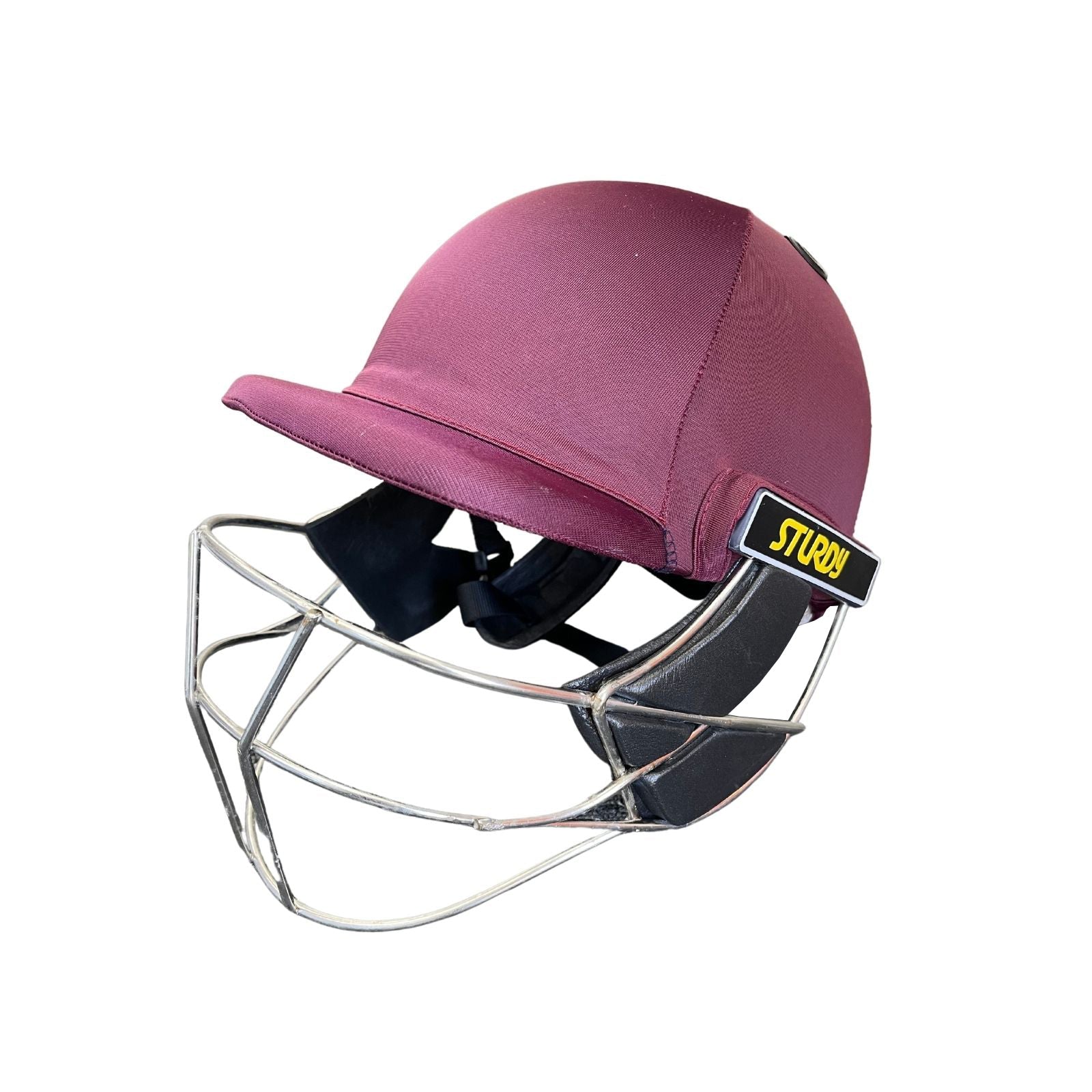 Sturdy Cheetah Maroon Steel Cricket Helmet - Youth