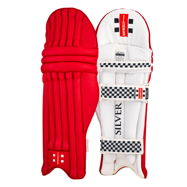 Gray Nicolls Silver Batting Legguard Red - Adult