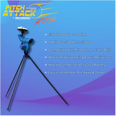 Paceman Pitch Attack ATK 90 Bowling Machine