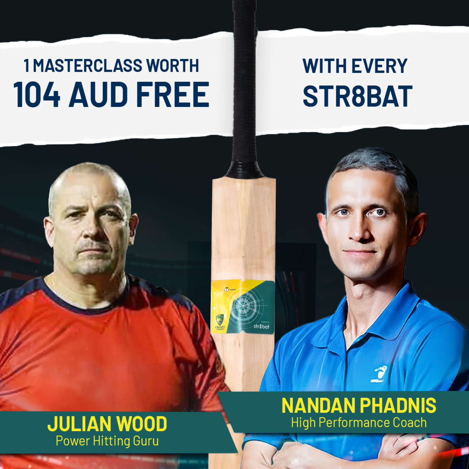 STR8BAT Pro Cricket Bat Smart Sticker V2.0 - Cricket Australia