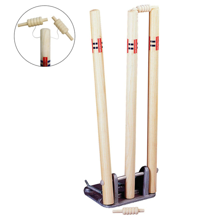 Gray Nicolls Wooden Spring Return Stumps with String Bails – Sturdy Sports