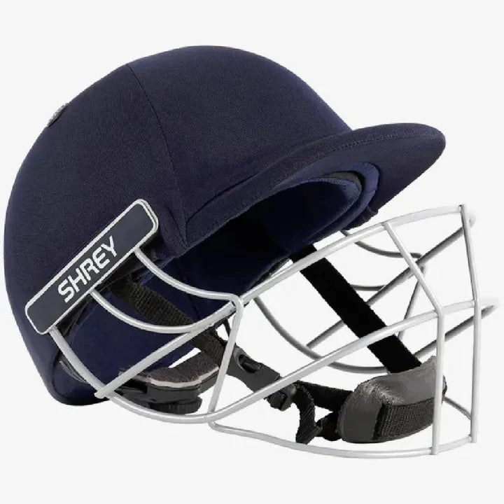 Shrey Classic 2.0 Helmet With Adjustment Dial & Neck Guard - Navy Blue Junior