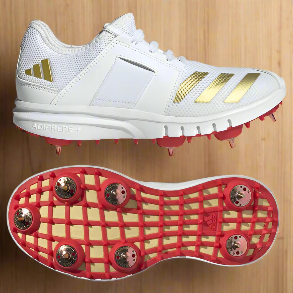 Adidas Howzat Full Spike Shoes - White Gold