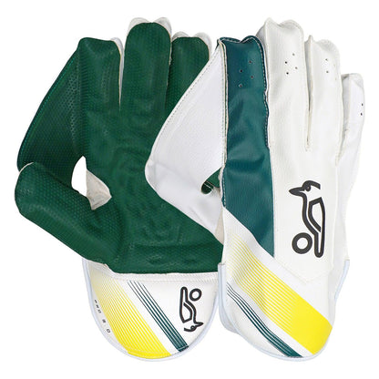 Kookaburra Pro 3.0 Green/Yellow Keeping Gloves - Junior