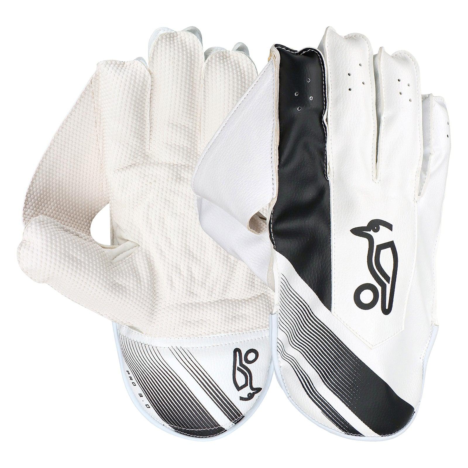 Kookaburra Pro 3.0 White / Black Keeping Gloves - Small Junior