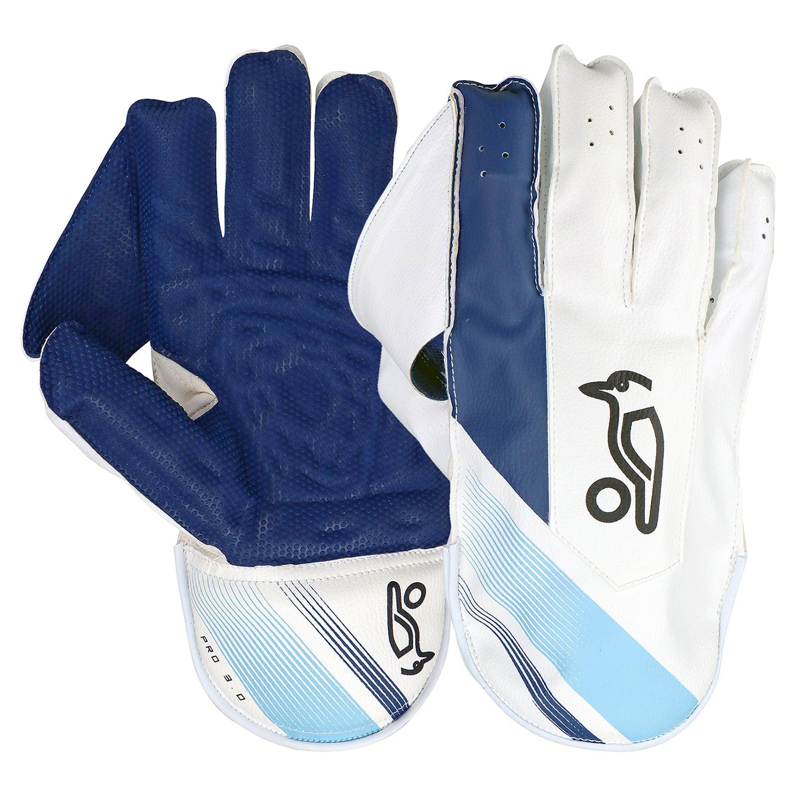 Kookaburra Pro 3.0 White / Blue Keeping Gloves - Youth