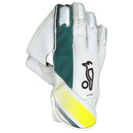 Kookaburra Pro Players White/Green/Yellow Keeping Gloves - Oversize Adult