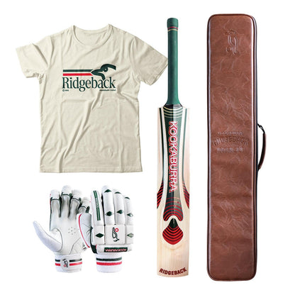 Kookaburra Retro Ridgeback Intrigue L E Cricket Bat Bundle - Senior