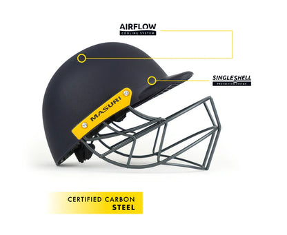 Masuri C Line Plus Steel Grille Cricket Helmet - Junior Black