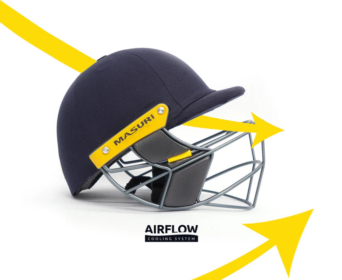 Masuri E Line Steel Grille Cricket Helmet - Senior Black