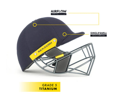 Masuri T Line Titanium Grille Cricket Helmet - Senior Navy