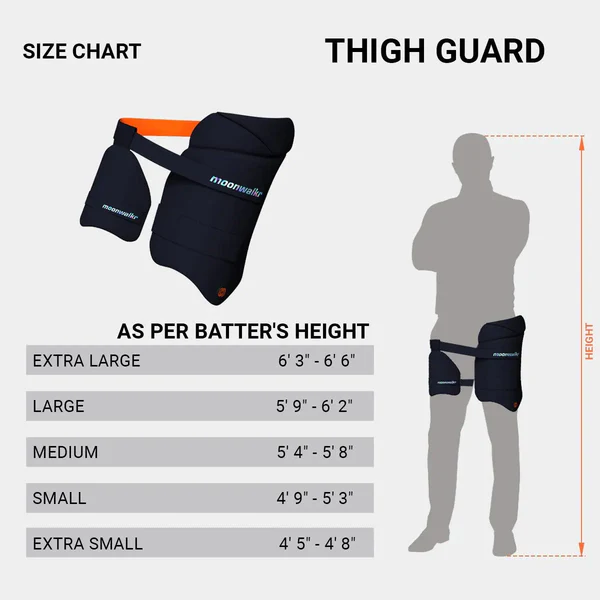 MoonWalkr 2.0 Cricket Combo Thigh Guard - Small Navy