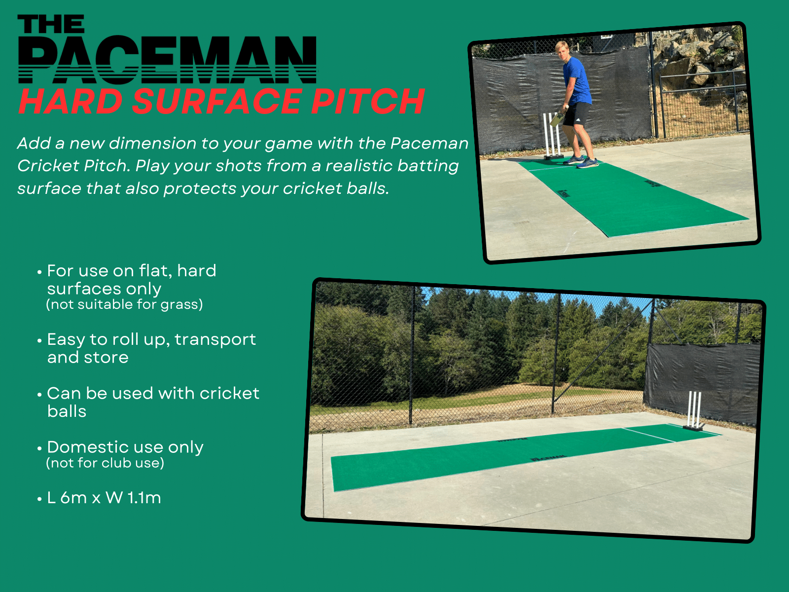 Paceman Hard Surface Pitch 6M