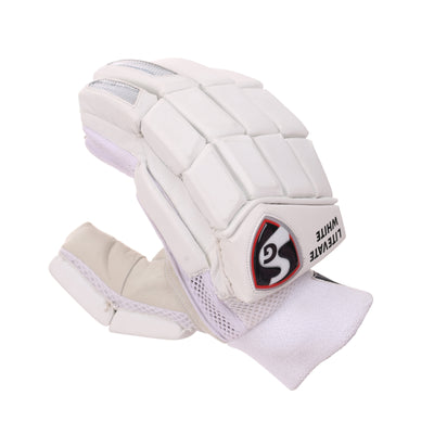 SG Litevate White Cricket Batting Gloves - Youth