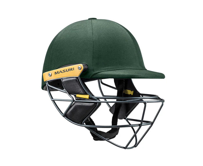 Masuri E Line Steel Grille Cricket Helmet - Senior Green