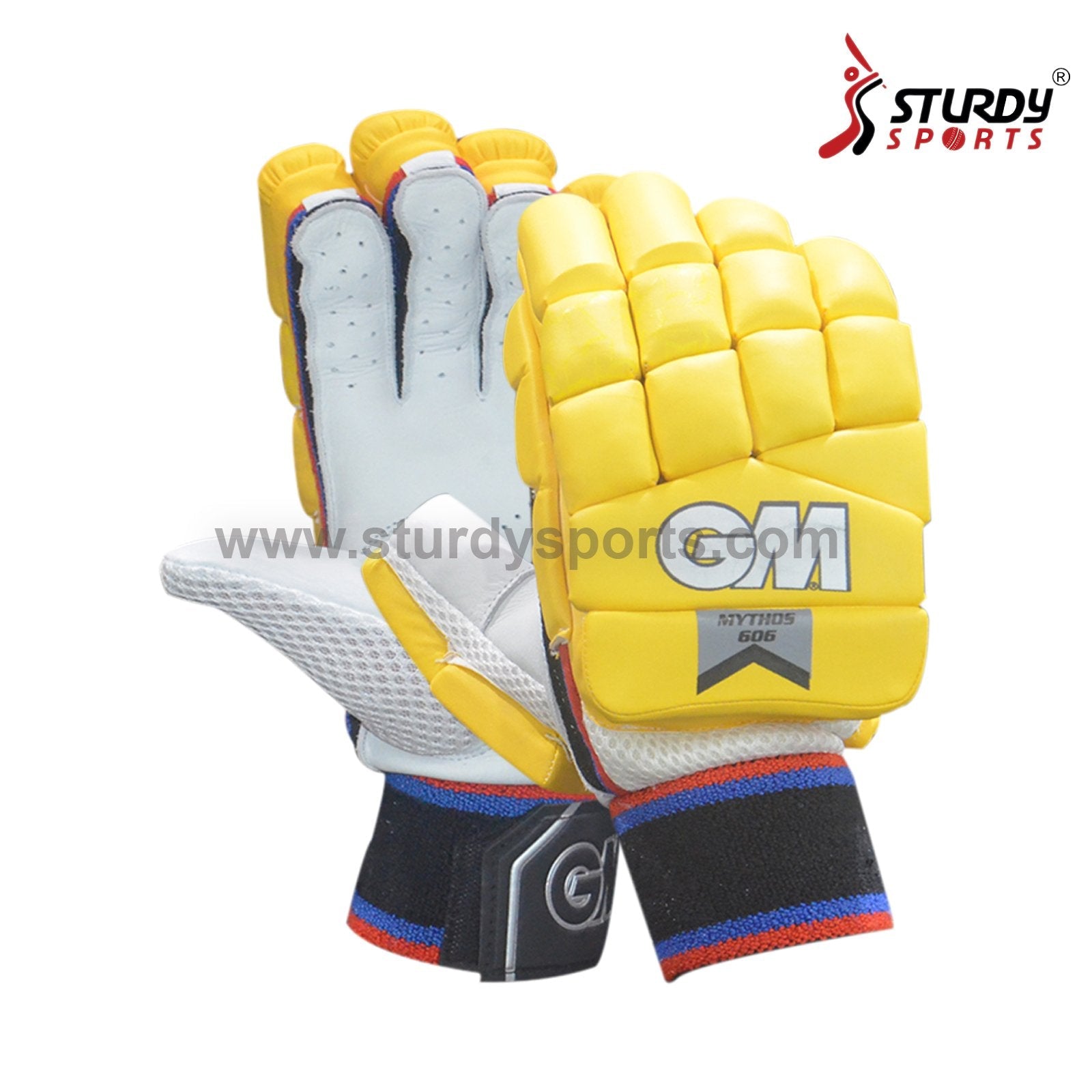 Gunn & Moore GM Mythos 606 Coloured Batting Gloves Yellow - Mens