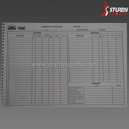SS Score Book - 60 Innings