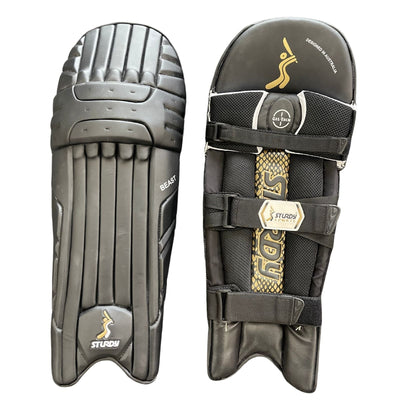 Sturdy Beast Coloured Cricket Batting Legguard - Adult Black
