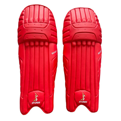 Sturdy Beast Coloured Cricket Batting Legguard - Adult Red