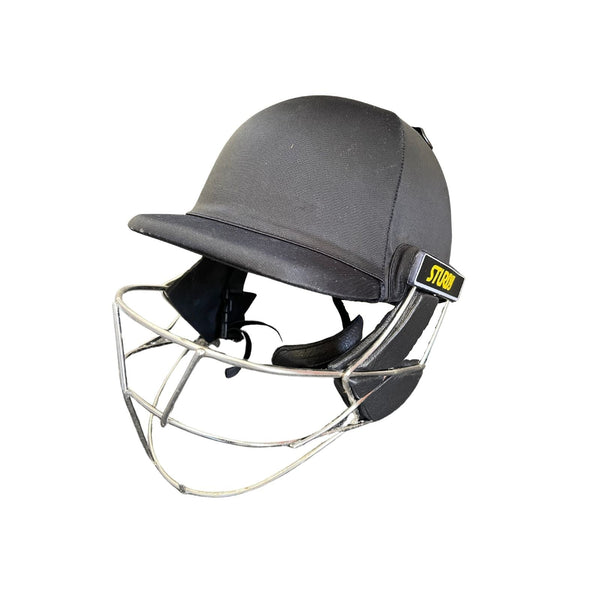 Sturdy Cheetah Black Steel Cricket Helmet - Senior