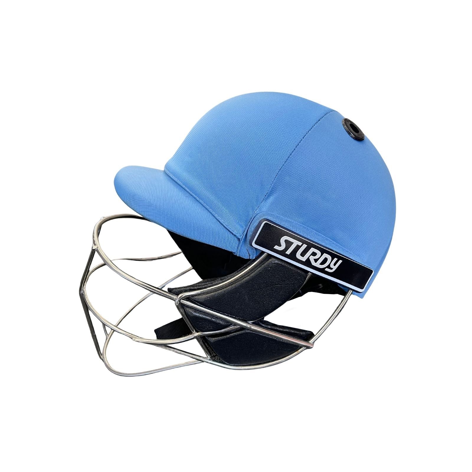 Sturdy Cheetah Sky Blue Steel Cricket Helmet - Senior