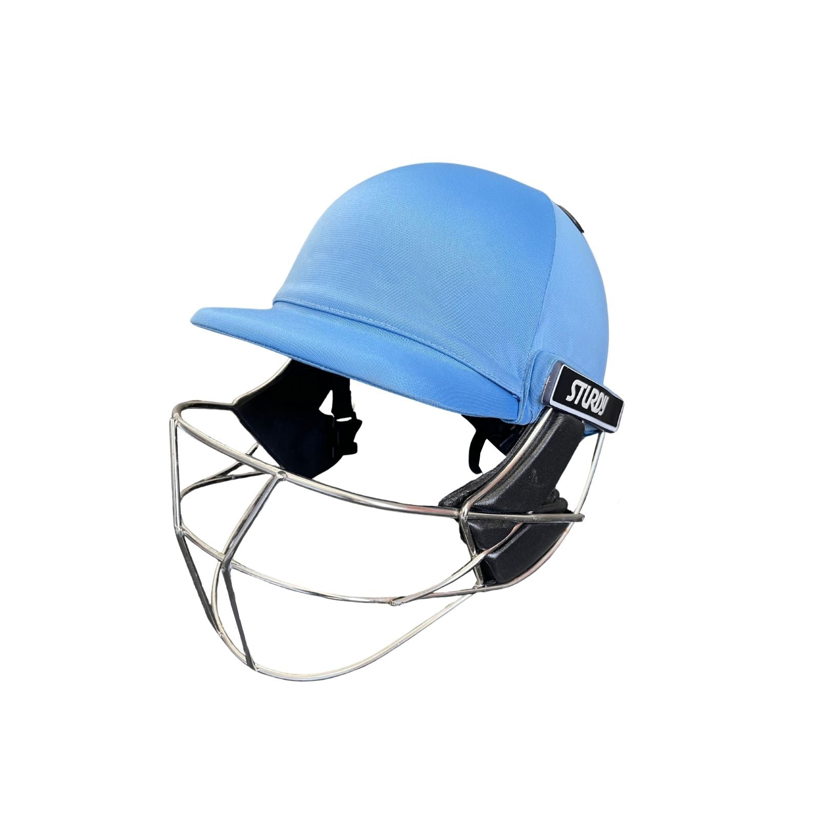 Sturdy Cheetah Sky Blue Steel Cricket Helmet - Senior