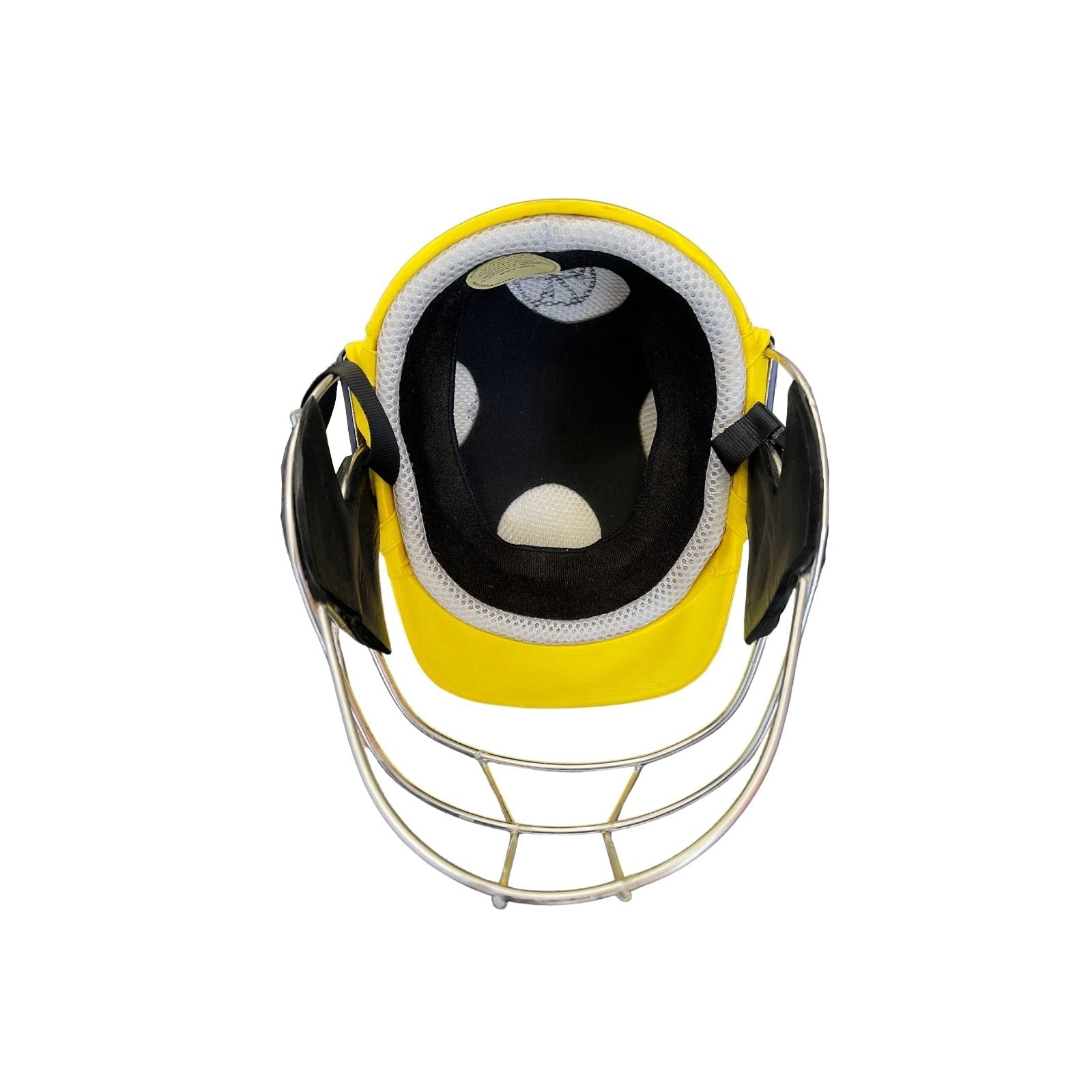 Sturdy Cheetah Yellow Steel Cricket Helmet - Senior