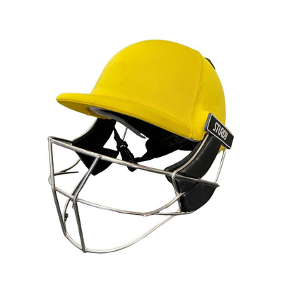 Sturdy Cheetah Yellow Steel Cricket Helmet - Senior