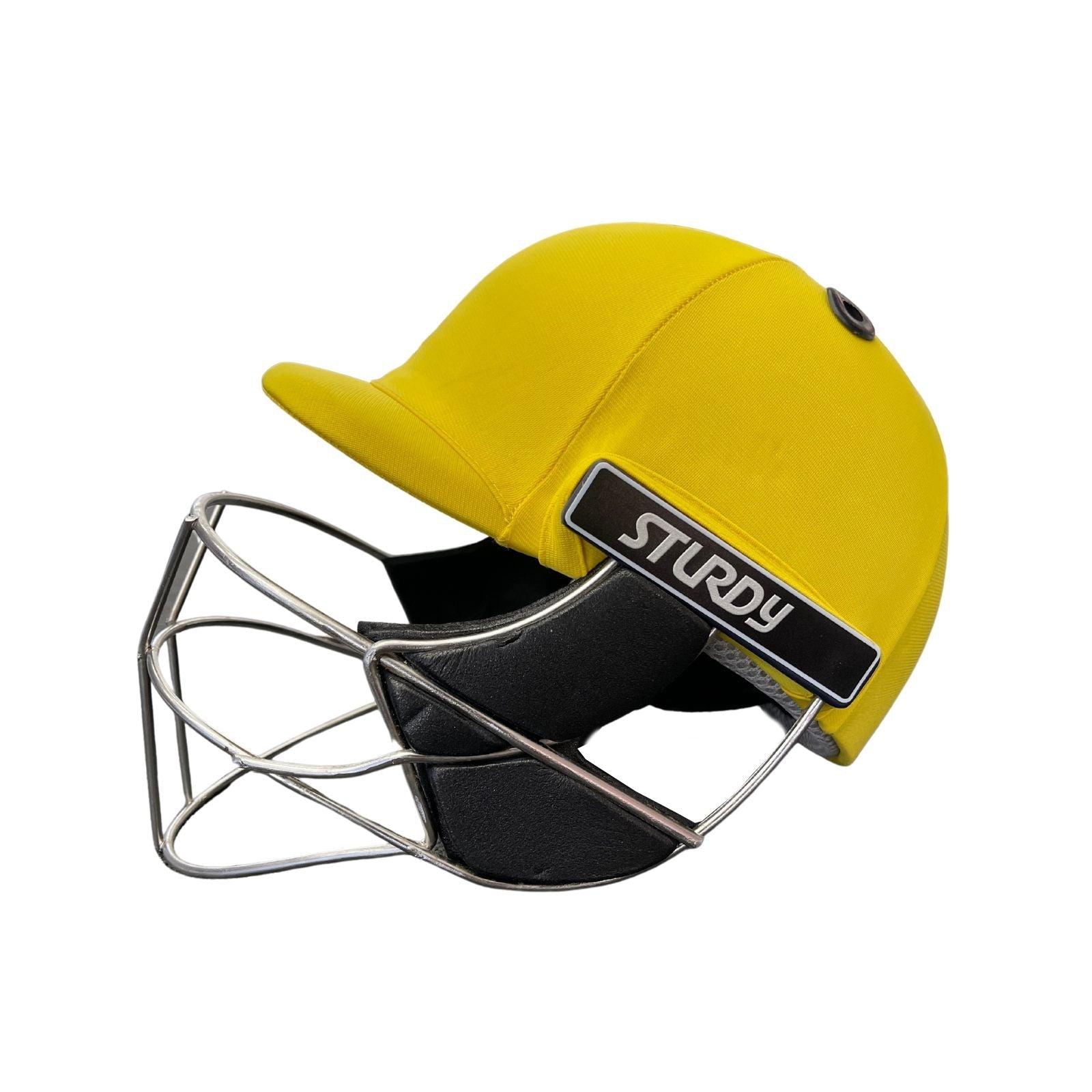 Sturdy Cheetah Yellow Steel Cricket Helmet - Youth